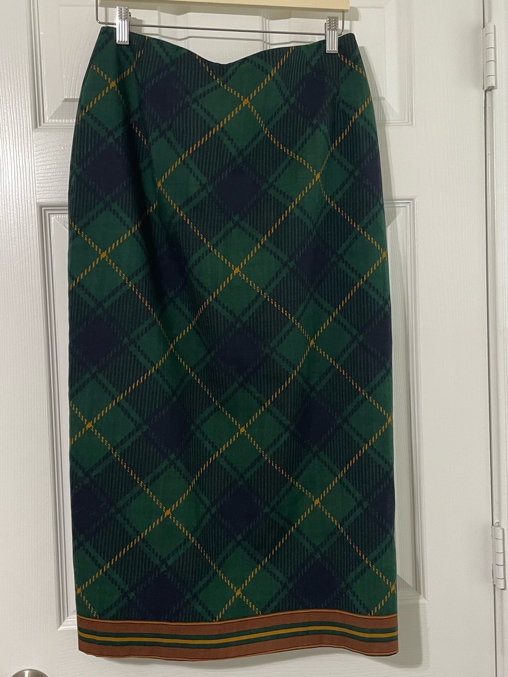 Brooks Brothers Vintage Wool Equestrian Fox Hunt Novelty Tartan Plaid Wrap Skirt - Picture 5 of 7